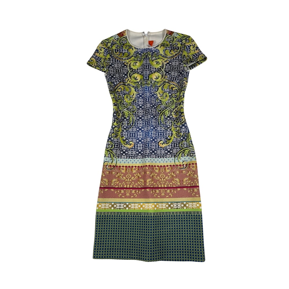 Clover Canyon Womens XS Multi Color Baroque Print Scuba Sheath Dress - Picture 2 of 8
